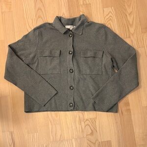 LOFT Charcoal Sweater Jacket